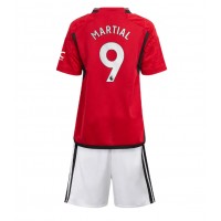 Manchester United Anthony Martial #9 Hemmaställ Barn 2023-24 Korta ärmar (+ Korta byxor)